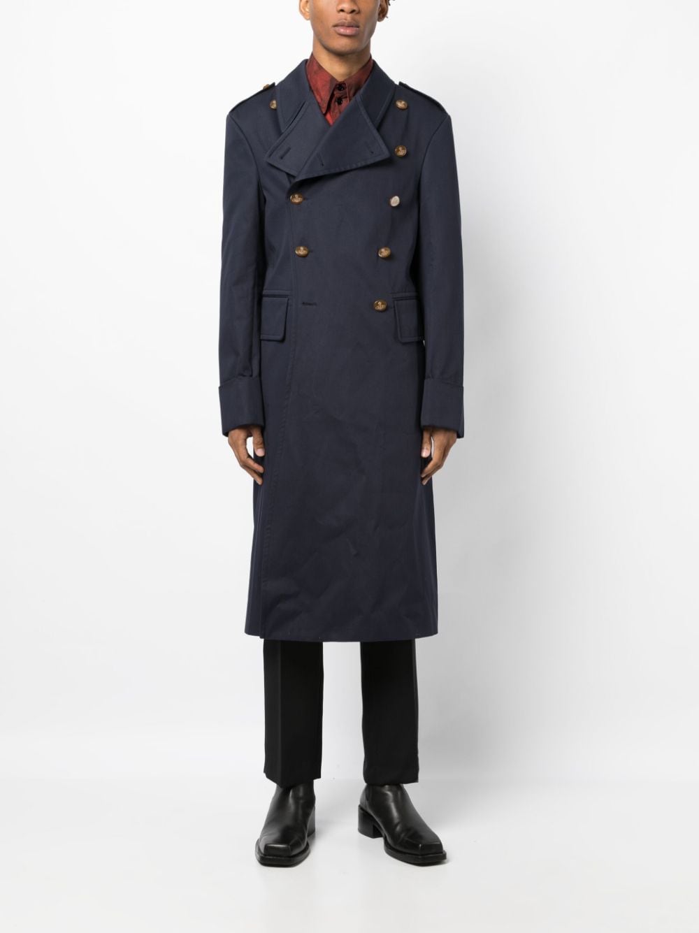 Shop Vivienne Westwood Double-breasted Organic Cotton Coat