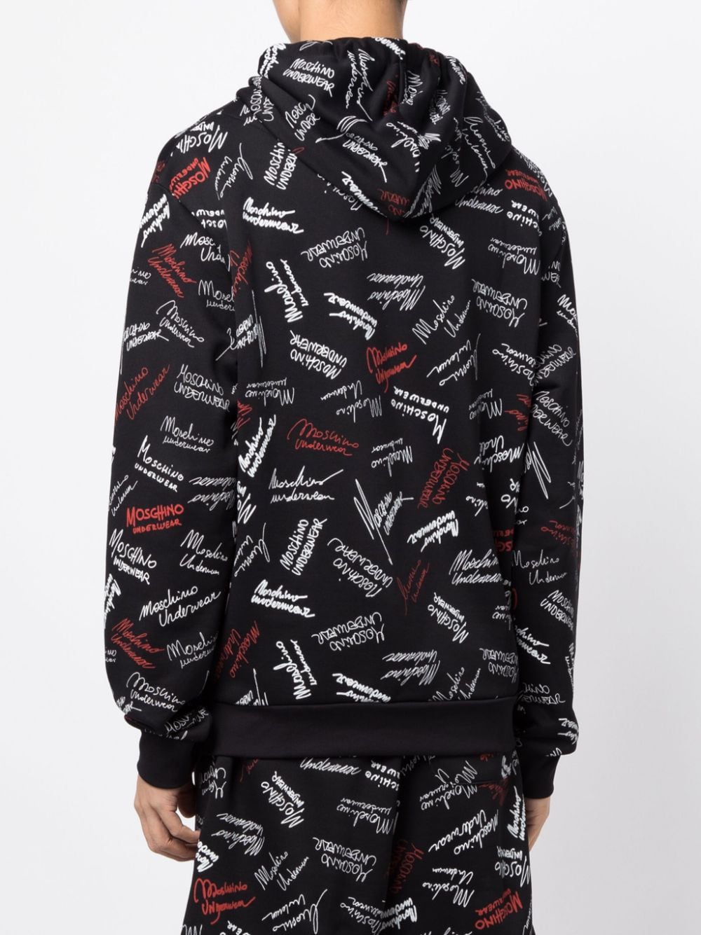 Shop Moschino Logo-print Drawstring Hoodie