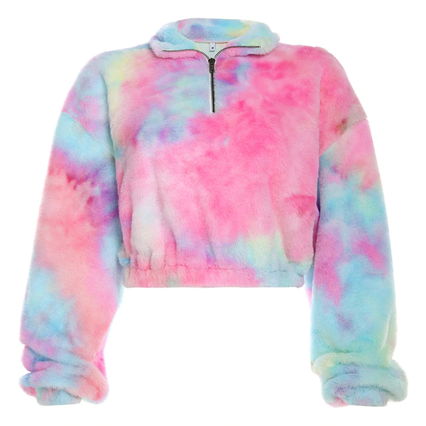 fuzzy crop hoodie