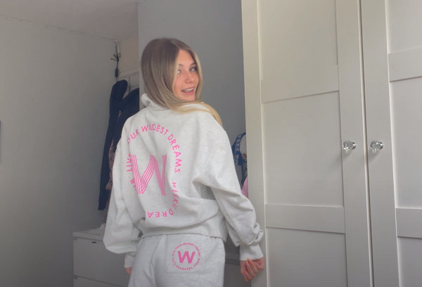 Anni Wood shows you the back of a casual tracksuit