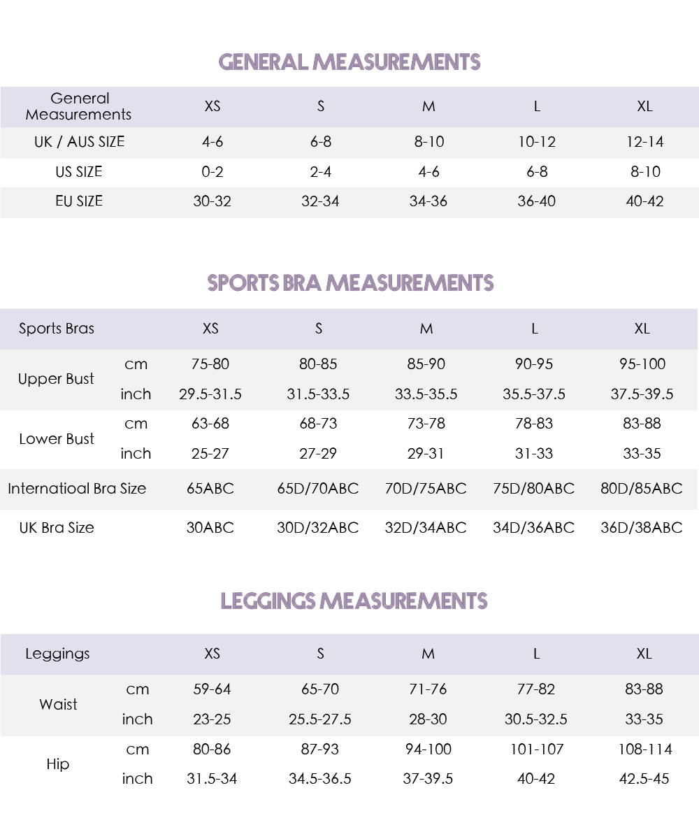 Wiskii Active Size Chart