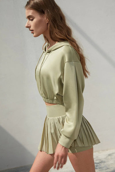 The Hoodie & Pleated Skirt Combo