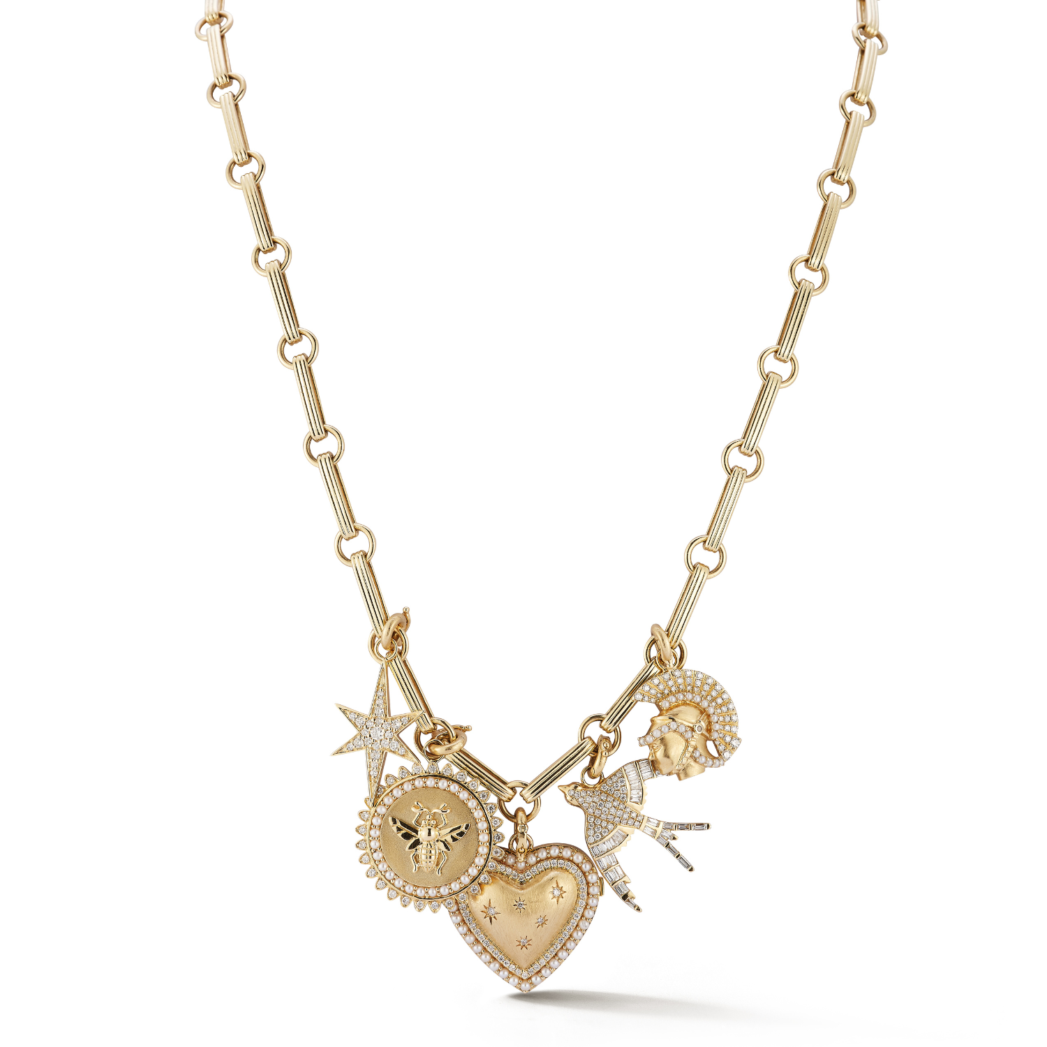 14K Stella, Minnie, & Laney Locket Multi-Charm Necklace – storrow