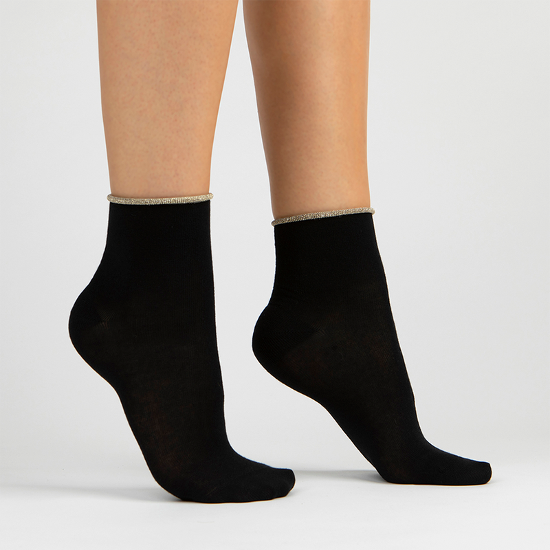 Elizabeth Reid Women's Sparkle Trim Lurex Ankle Sock