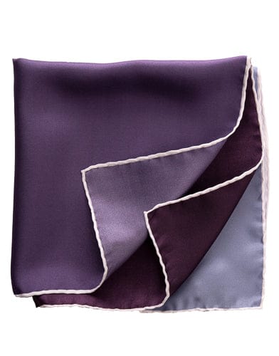 hand rolled italian purple pocket square