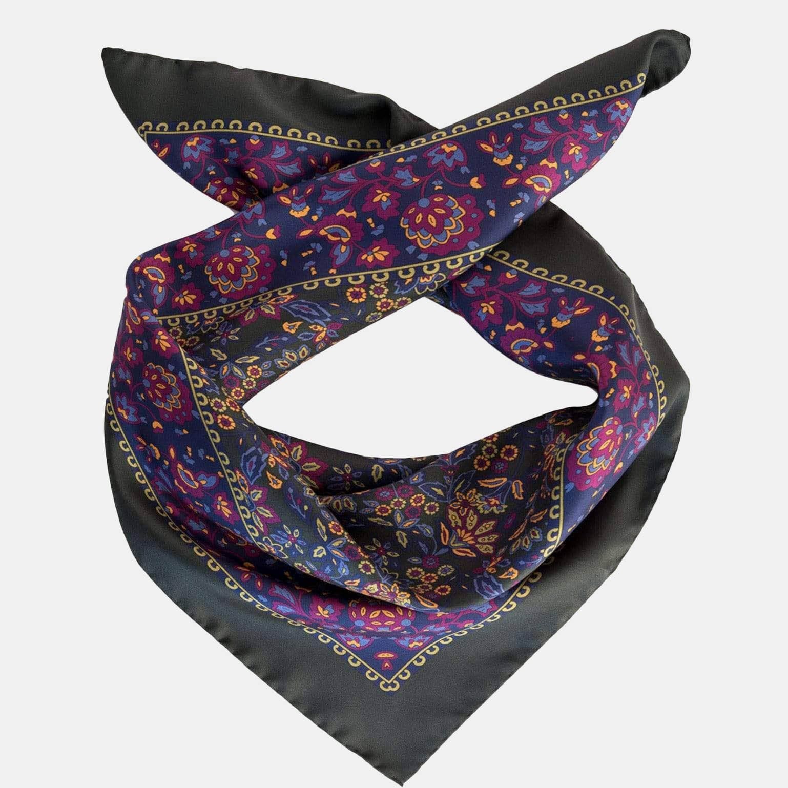 Silk neckerchief Hermès Burgundy in Silk - 28803660