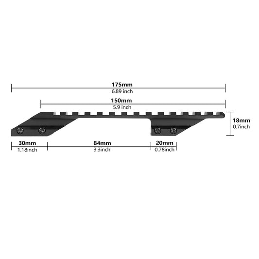 Base de rail de corde de portée tactique Support d'adaptateur 11mm à 20mm  pour Picatinny / weaver Rail Mount