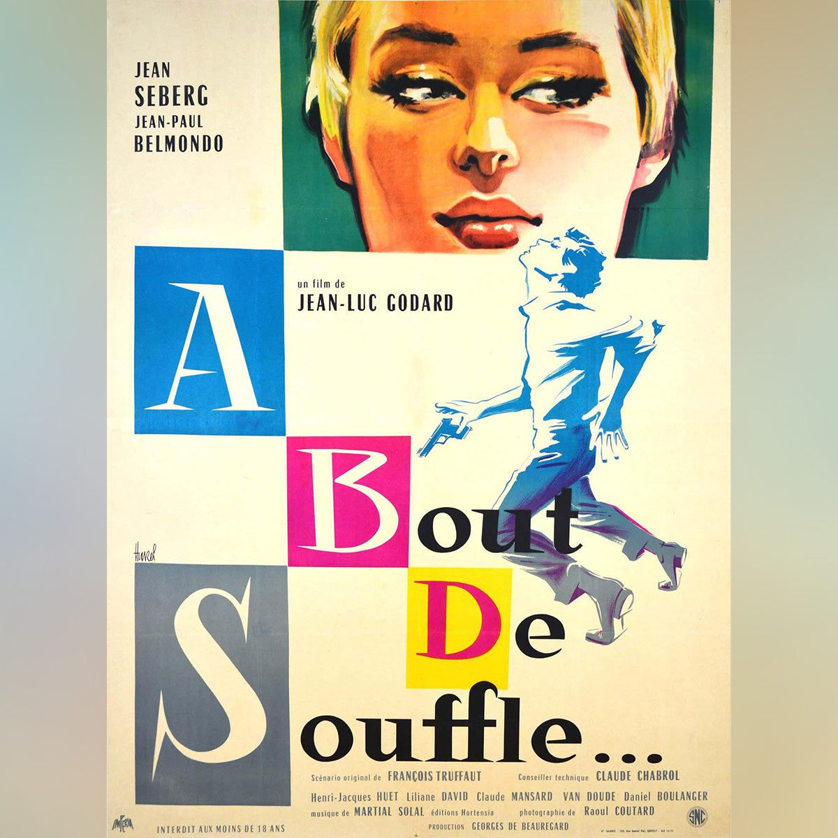 A Bout De Souffle 1960 Original Movie Poster Vintage Film Poster At The Movies Posters