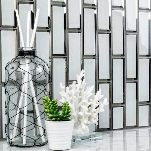 1- glass mirror subway tile