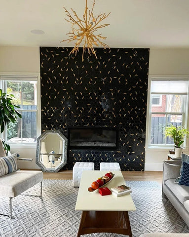 2- brass tile living room