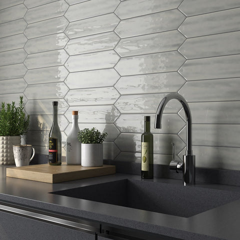 2- gray backsplash tile