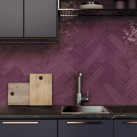 3- Plum backsplash tiles