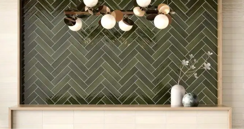 5- green backsplash tiles