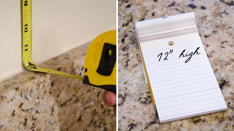calculating the area of your backsplash - step 1