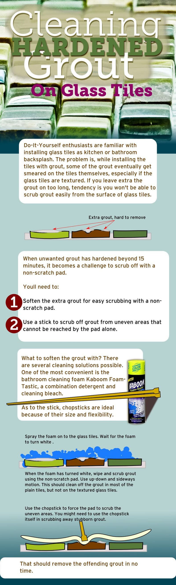 how to remove dried grout from tiles - infographic