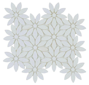 Calacatta Marble Flower Mosaic Tiles – QUANmosaic