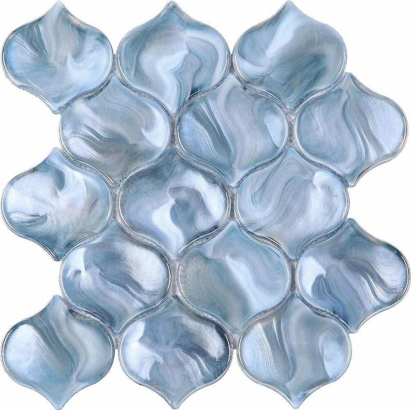 Liquified Glass Tile Blue Arabesque | Mineral Tiles