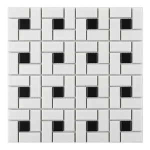 Black Porcelain Mosaic Tile Honed Finish 2x2