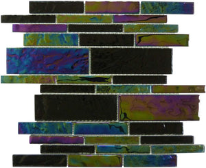 Glass Mosaic Pool Tile Black Sand