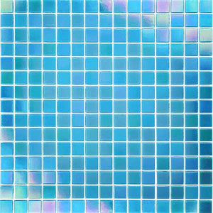 Glass Pool Mosaic Tile Blue Blend 1x2