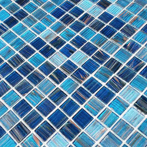 Glass Mosaic Tile Sheen Blue 1x1