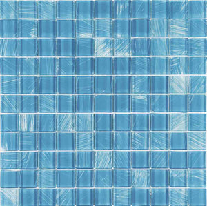 Glass Pool Mosaic Tile Black Blend 1x2