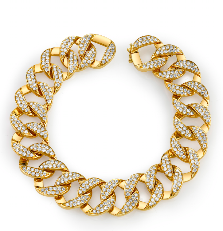 gold chain bracelet with diamonds