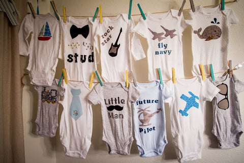 44 Top Photos Onesie Decorating Ideas Baby Shower : Decorating Onesies with Fabric Paint and Markers - Dropps