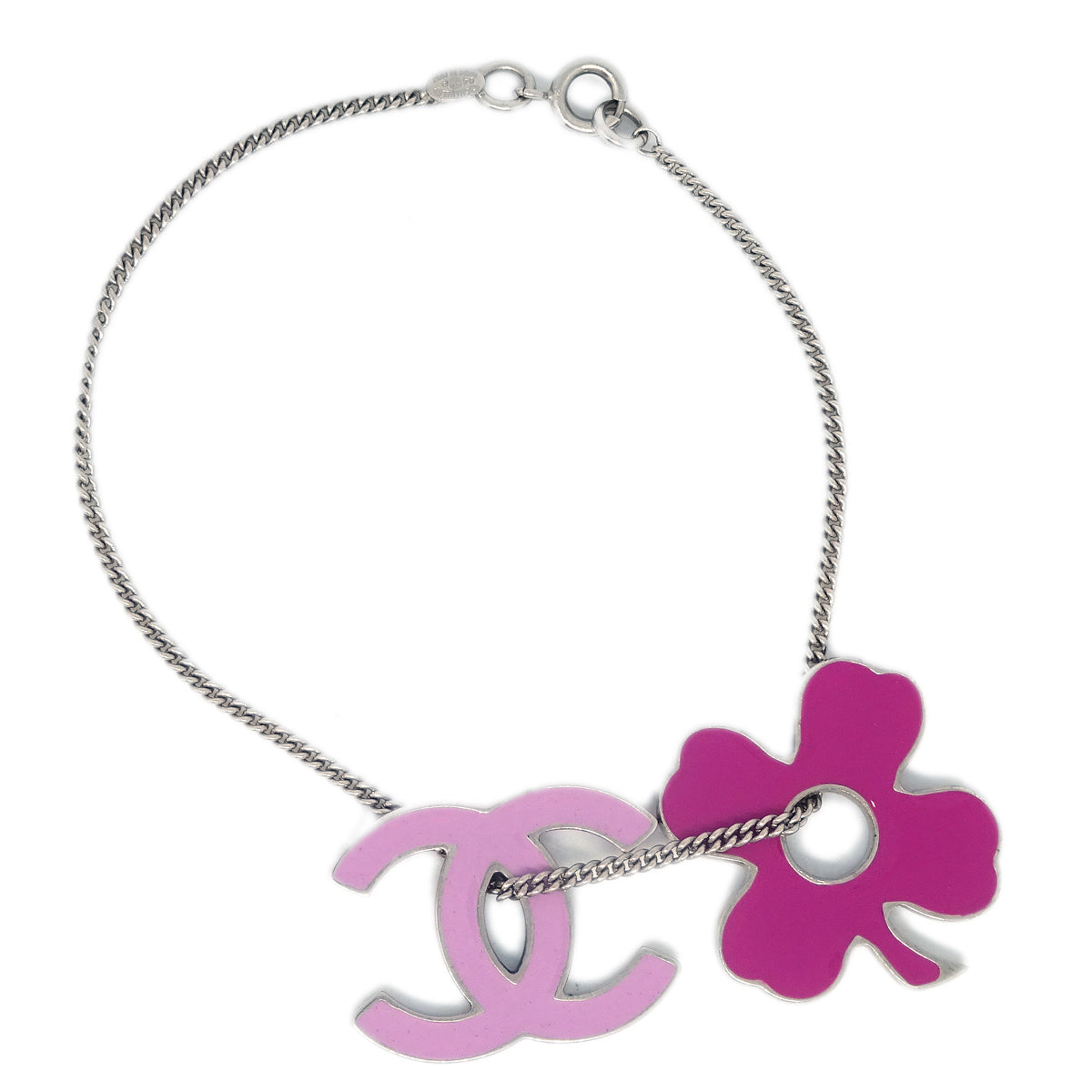 image of Chanel Silver Clover Bracelet 04P