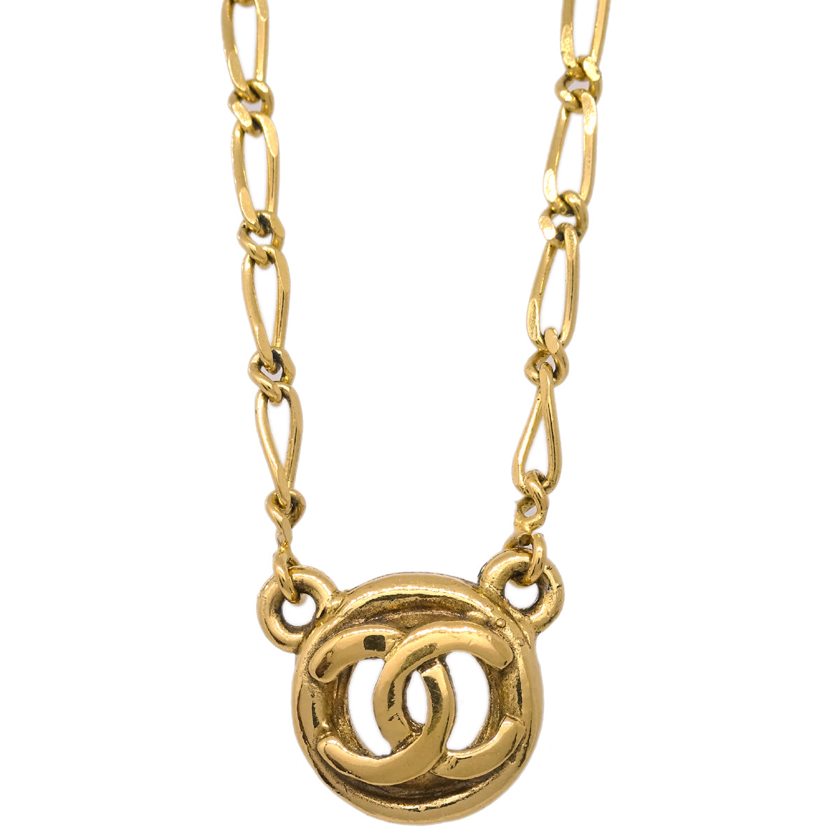 Image of Chanel Medallion Pendant Necklace Gold 1982