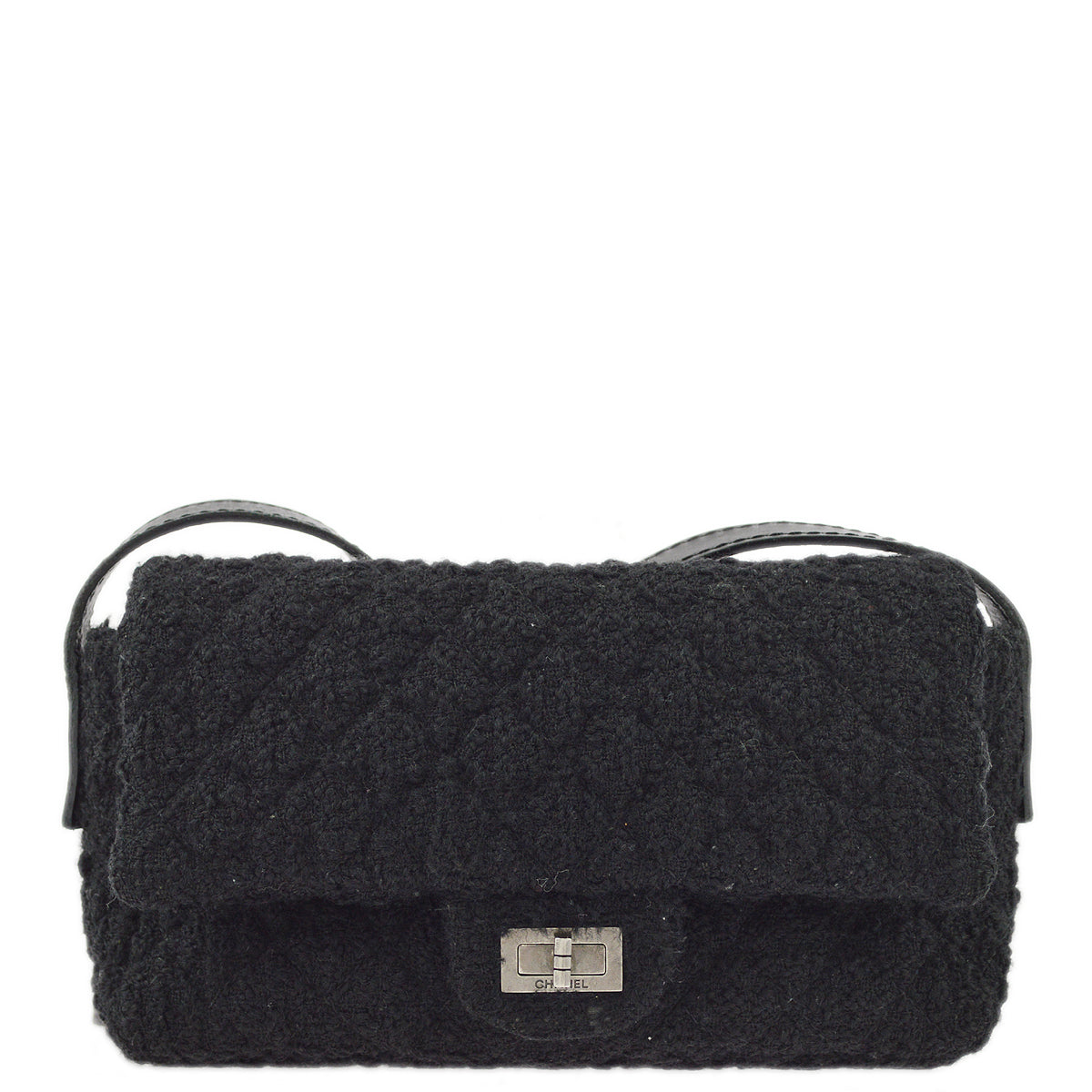 image of Chanel 2009-2010 Tweed Mademoiselle Lock Shoulder Bag