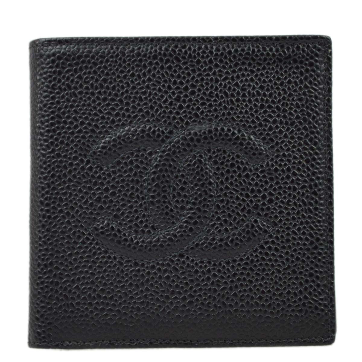 image of Chanel 2000-2001 Black Caviar Bifold Wallet Purse