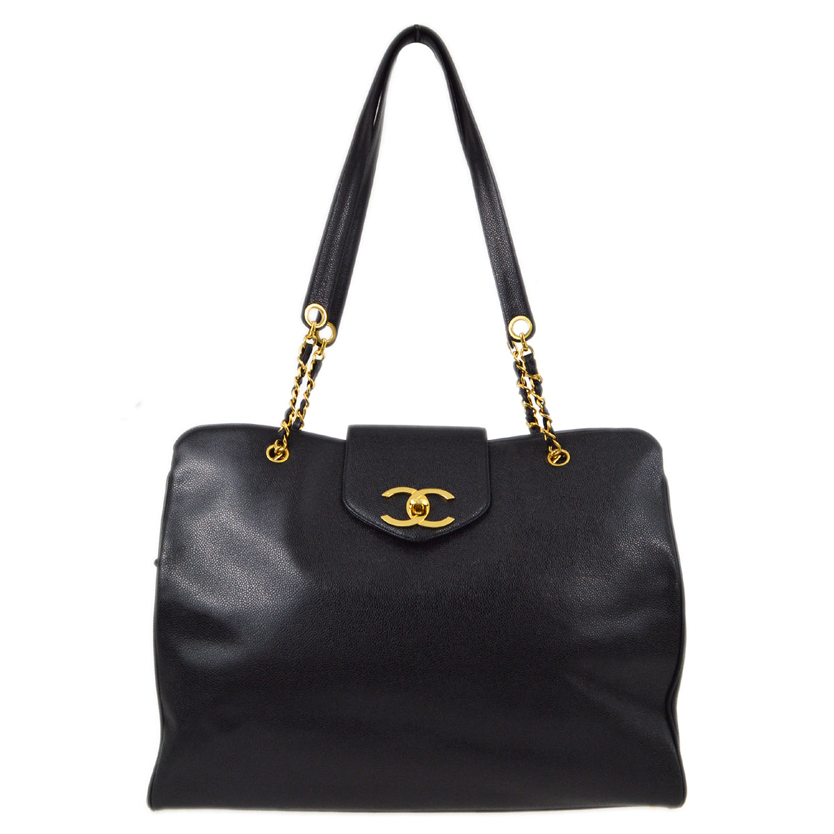 image of Chanel 1994-1996 Black Caviar Supermodel Shoulder Bag