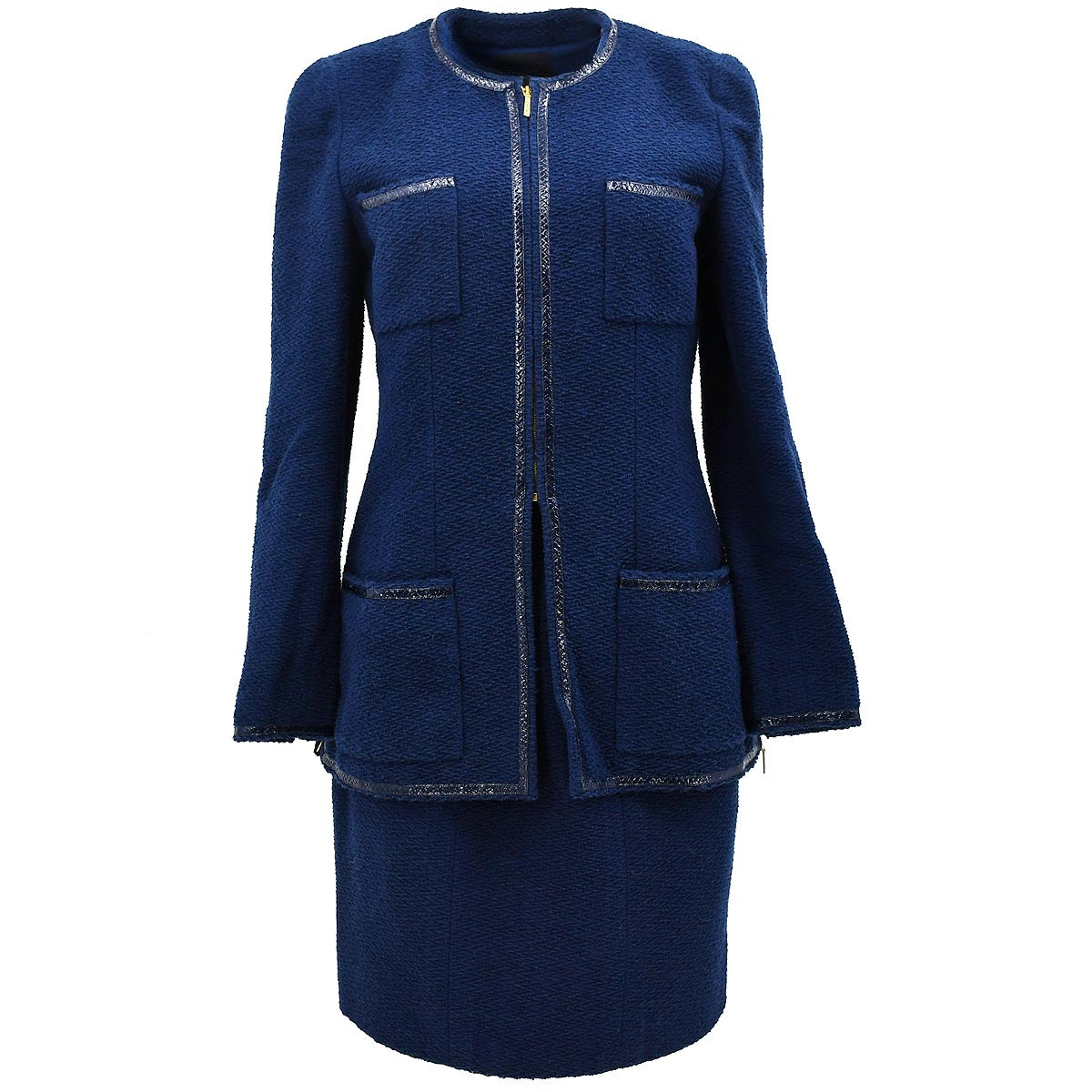 image of Chanel Setup Suit Jacket Skirt Navy 95P #40