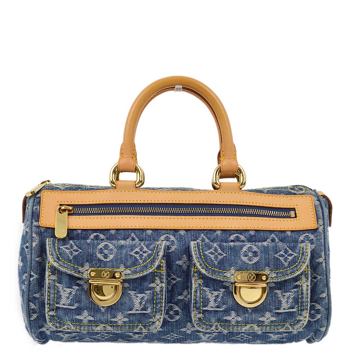 image of Louis Vuitton 2006 Blue Monogram Denim Neo Speedy Handbag M95019