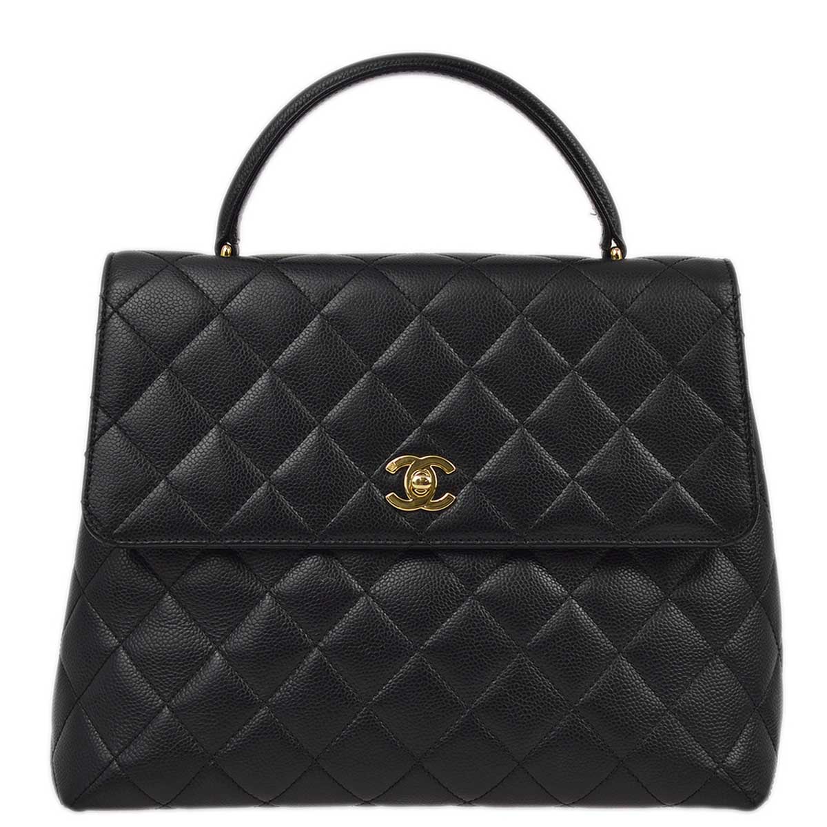 Image of Chanel 2001-2003 Black Caviar Kelly Handbag