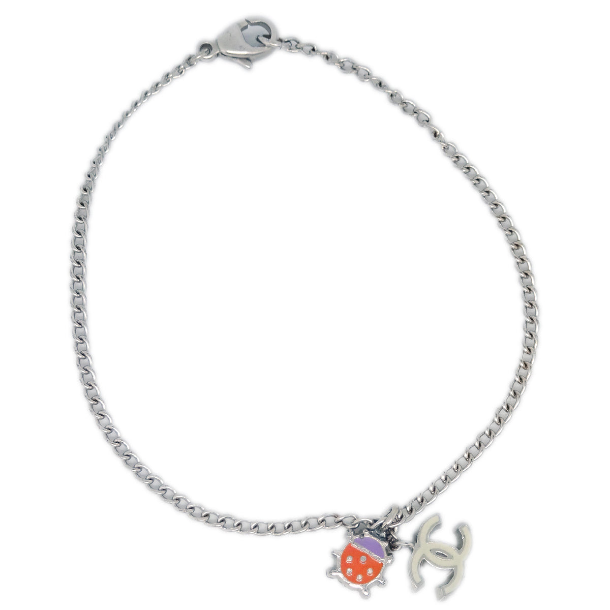 Image of Chanel Silver Chain Ladybug Bracelet 04P