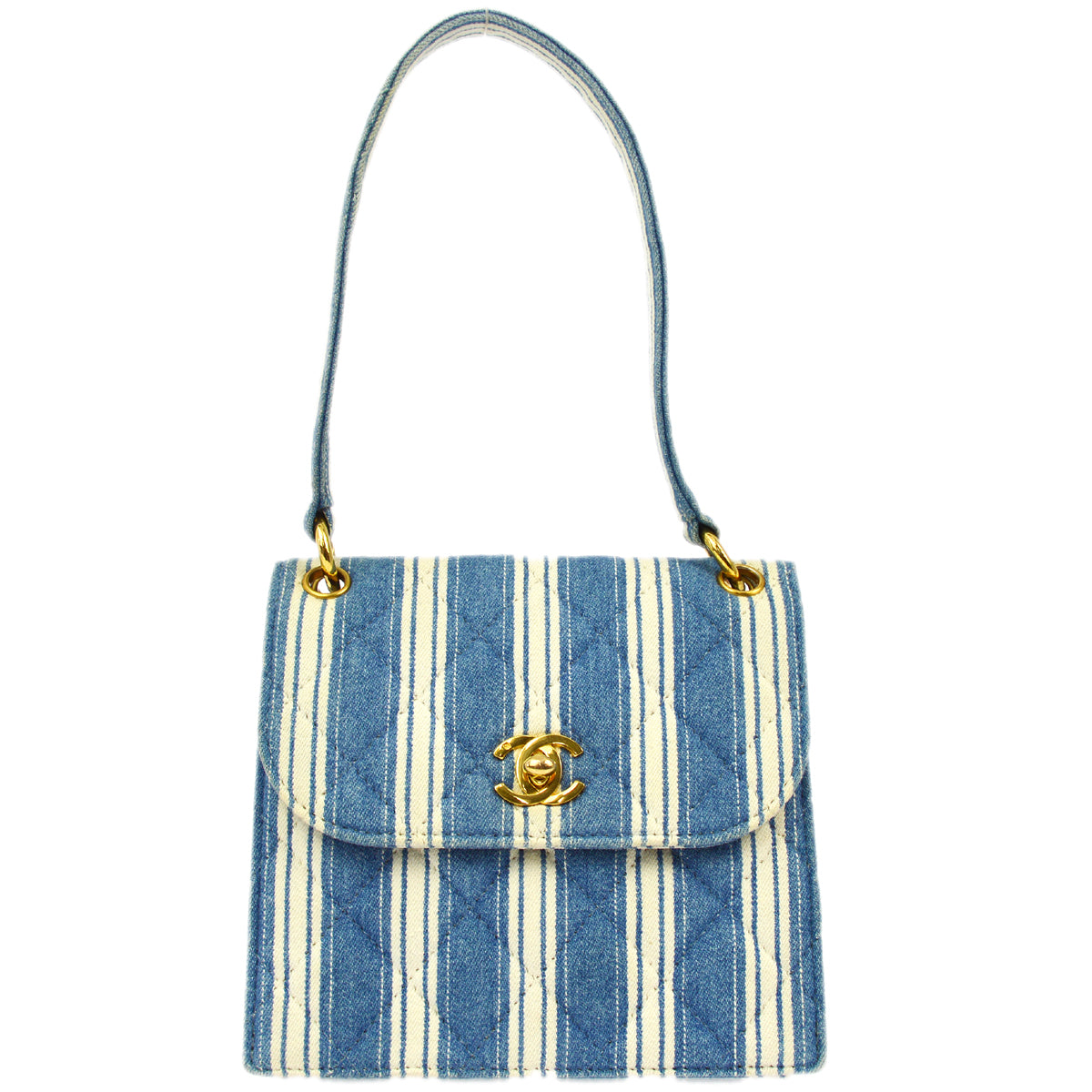 image of Chanel * 1997-1999 Blue White Stripe Handbag