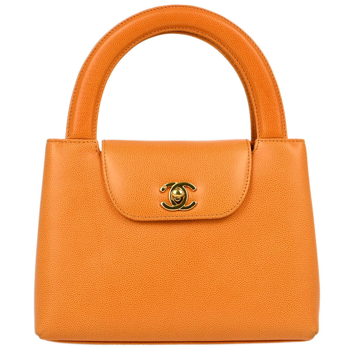 image of Chanel 1997-1999 Orange Caviar Handbag