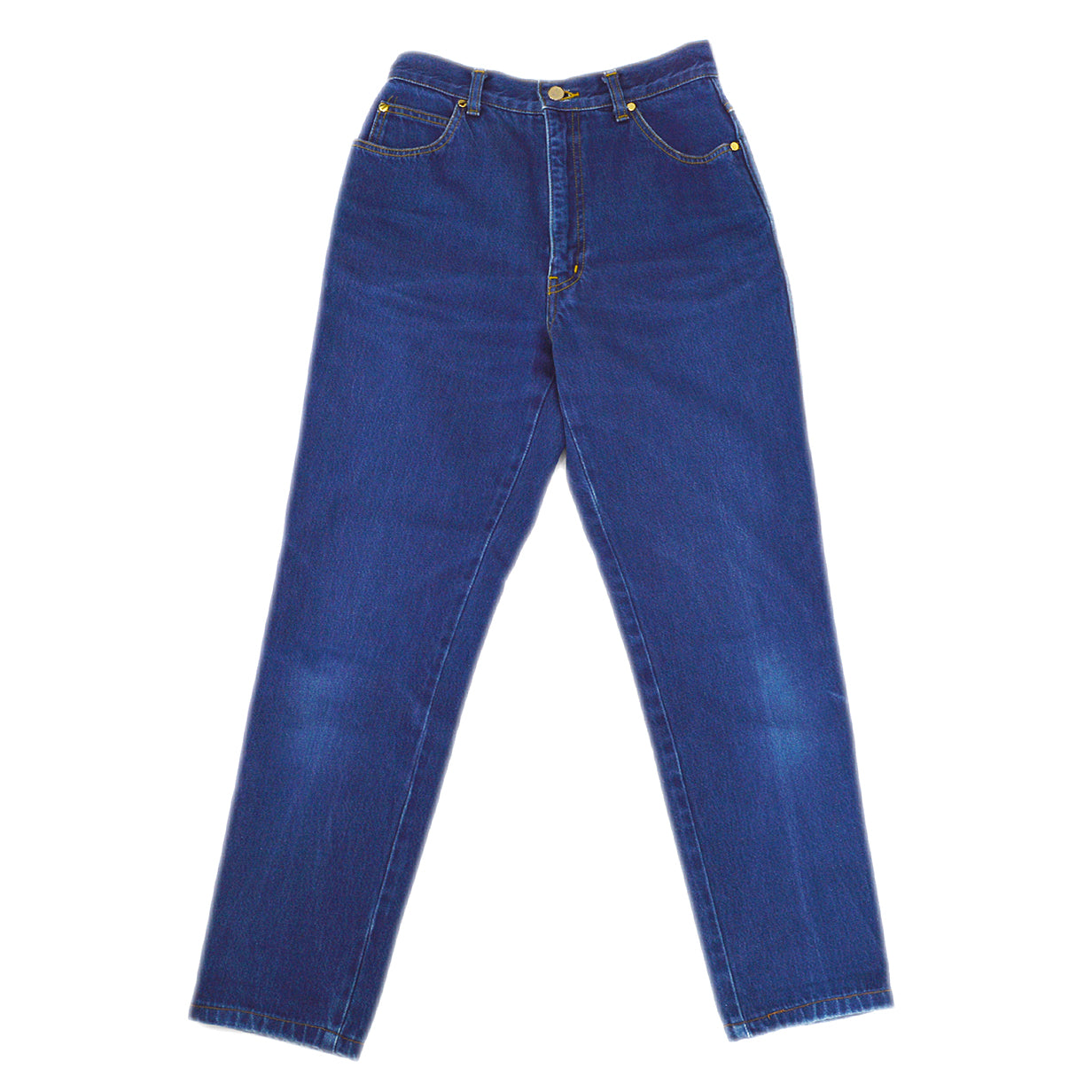 image of Yves Saint Laurent Denim logo-embroidered straight-leg jeans #40