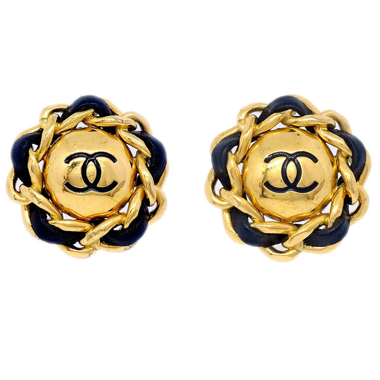 chanel button earrings