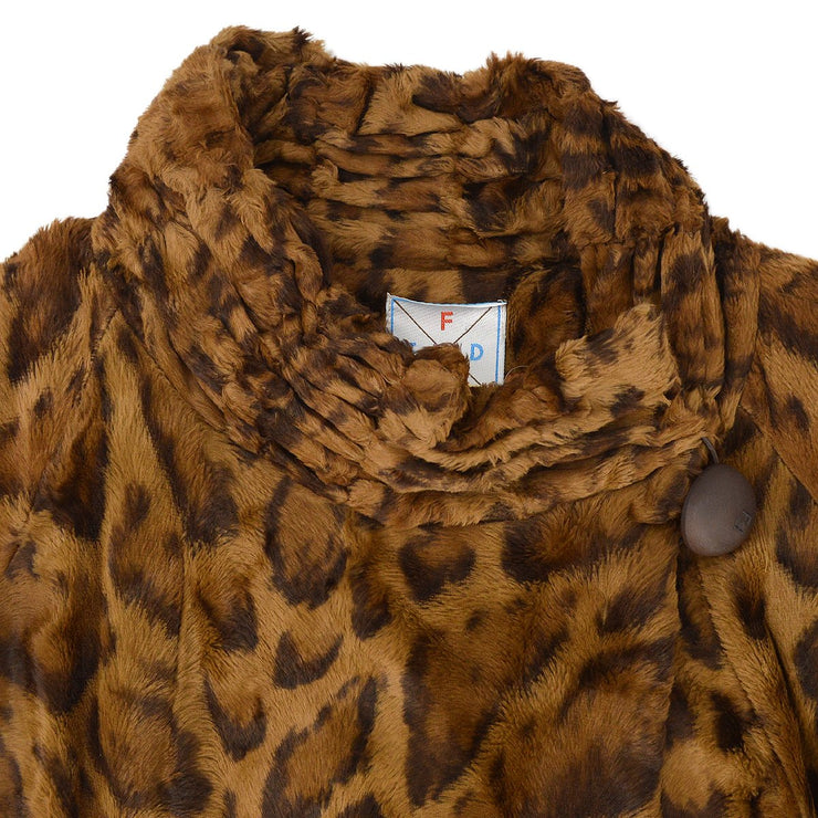 c&c california leopard faux fur coat