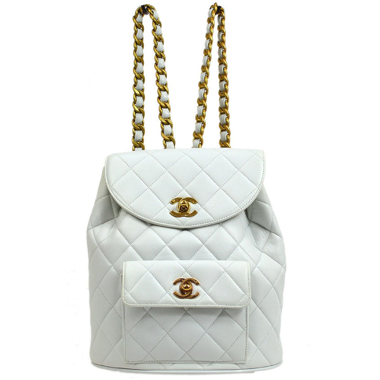 chanel backpack white