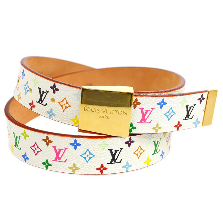 Louis Vuitton 85/34 30mm White Monogram Multicolor LV Reversible