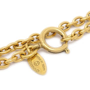 CHANEL Quilted Gold Chain Pendant Necklace 3858