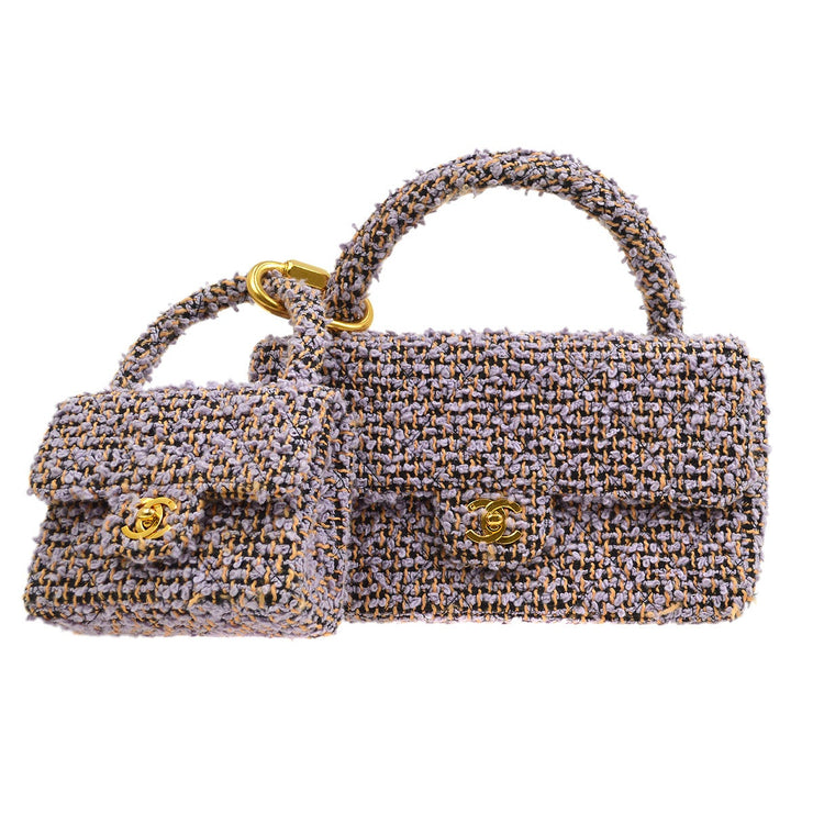CHANEL Tweed JUMBO Bag Timeless Multicolour  Chelsea Vintage Couture