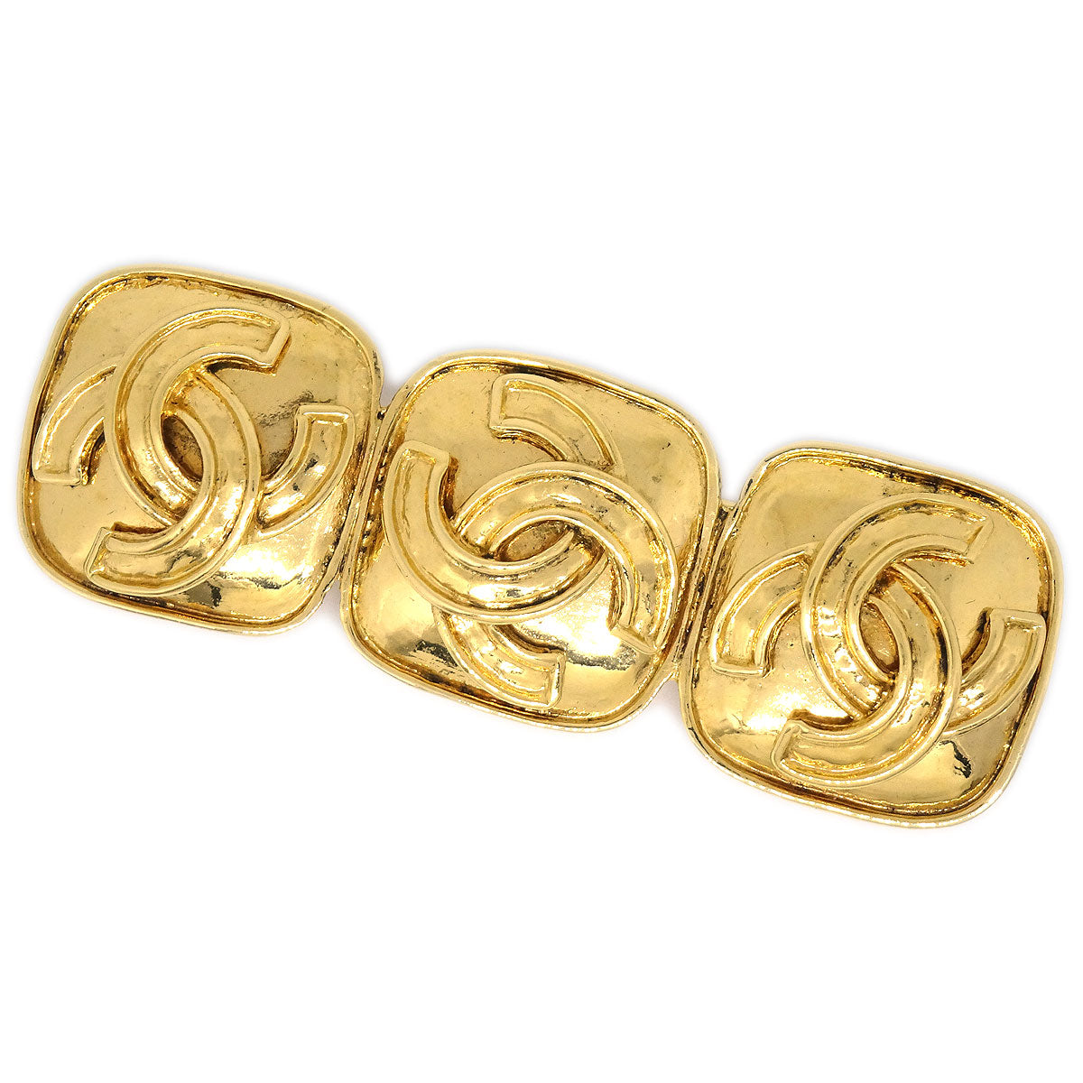 Image of Chanel 1994 Triple CC Logos Brooch Gold