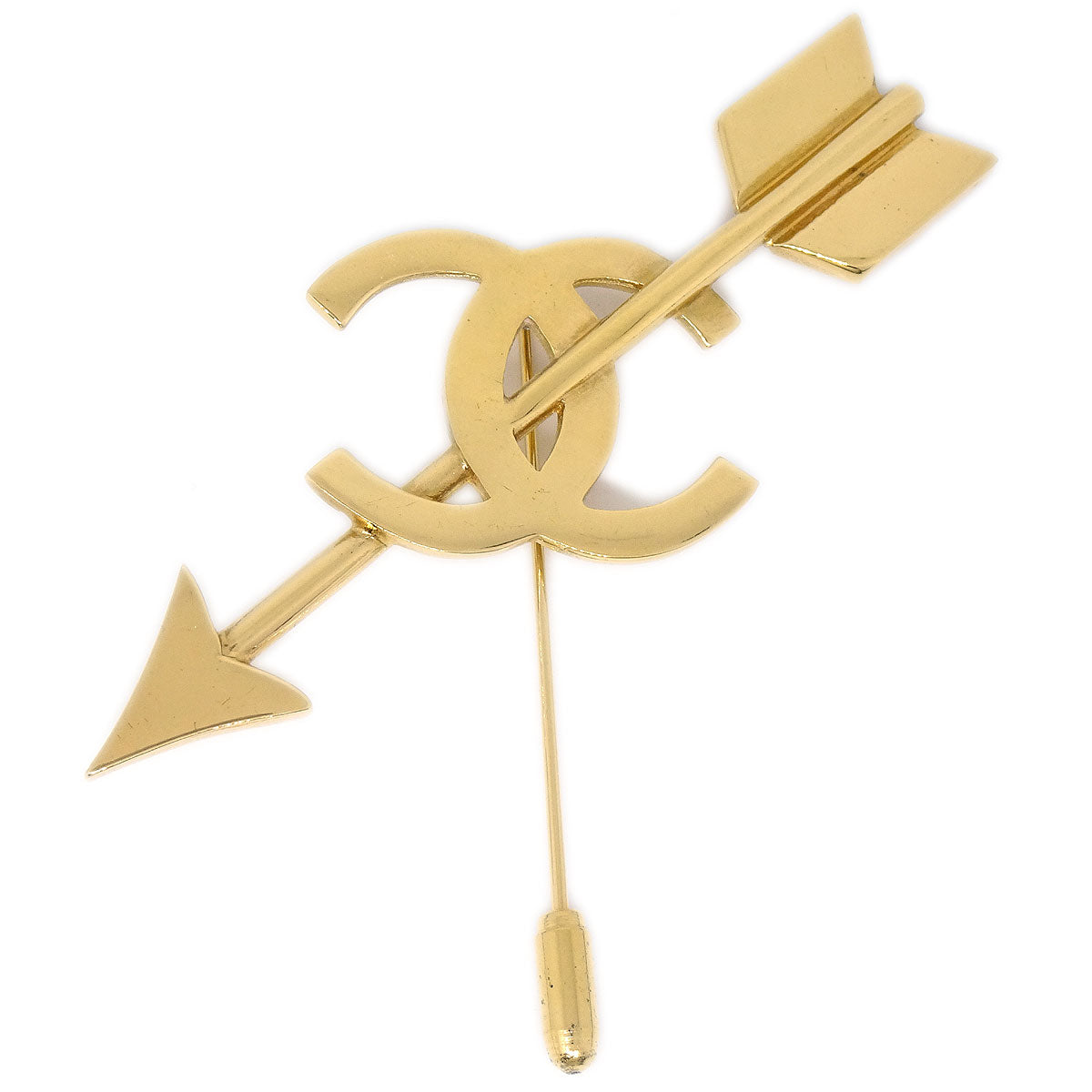 image of Chanel * 1994 CC And Arrow Brooch Pin Gold 29