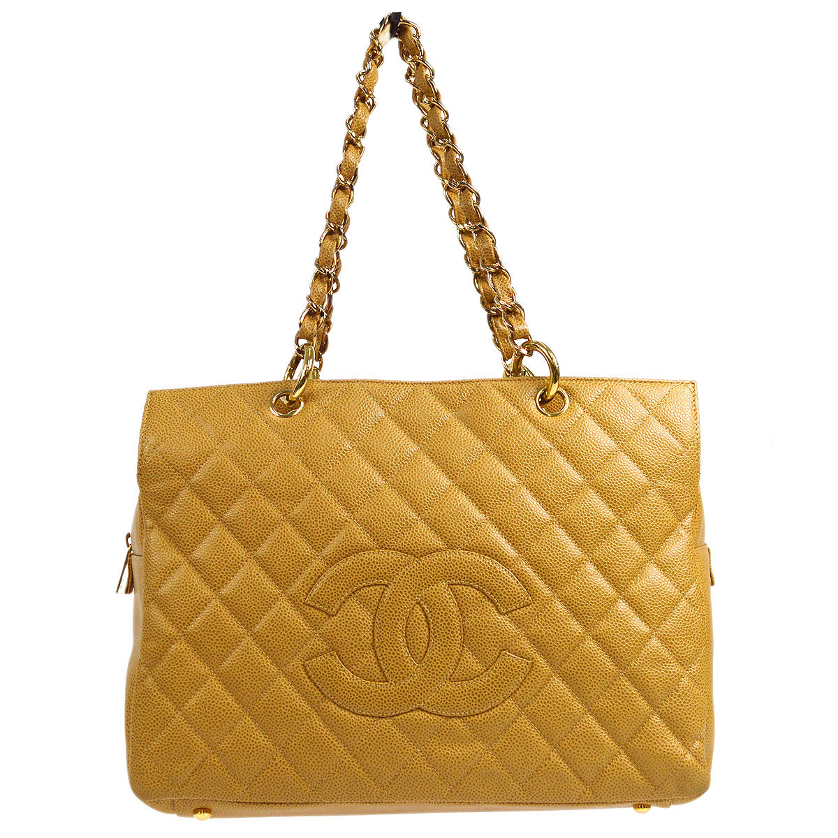 image of Chanel 2003-2004 Tote Beige Caviar