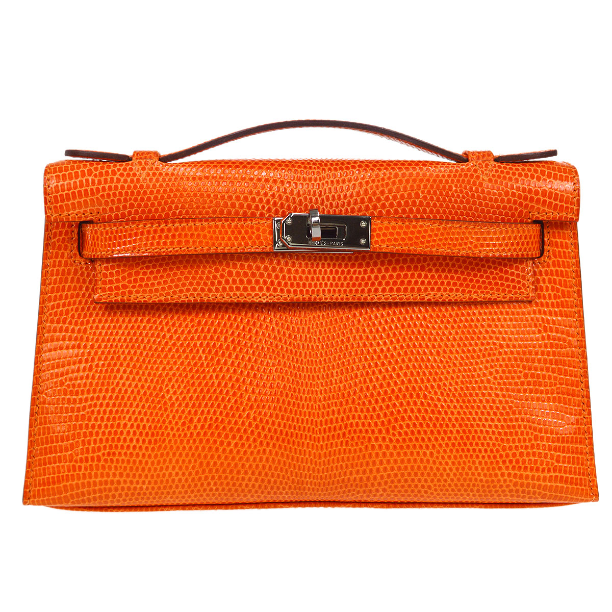 image of HERMES * 2006 Kelly Pochette Orange Lizard